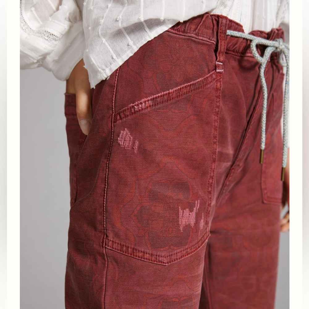 Anthropologie Pilcro Boho Artsy Patchwork High Rise Straight Leg Pants - Picture 10 of 13